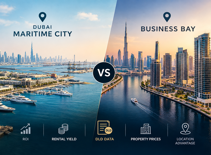 Dubai Maritime City vs Business Bay 2026: DLD Data, Occupancy Rates, Pros and Cons Compared