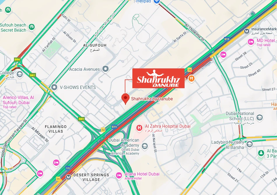 Shahrukhz By Danube in Dubai Location Map